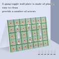 thumbnail image 3 of Yayeee Toggle Light Switch Wall Plate 3-Gang 6.37"x4.48" Decorative Outlet Cover, Green Blossom Mosaic, 3 of 7