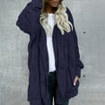 thumbnail image 2 of Deals of The Day Clearance Autumn And Winter New Plush Warm Mid Length Solid Color Coat on Sale Clearance, 2 of 5