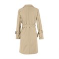 thumbnail image 4 of WCMZJ Women's Double Breasted Trench Coats Mid-Length Belted Overcoat Long Dress Jacket with Pockets Classic Lapel Outerwear Coat Khaki L, 4 of 4