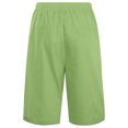 thumbnail image 6 of Bmisegm Womens Casual Shorts Elastic Waist Solid Color Cropped Relaxed Fit Summer Bottoms Women Shorts Green_001 L, 6 of 9