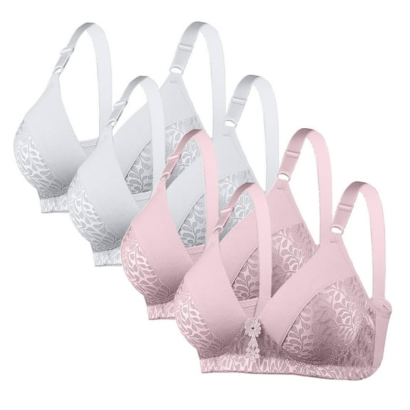 Itsame 4PC Bralette Womens Veryday Wireless Bras 4Piece Set Push-Up Bra Nursing Bras Multicolor Size L