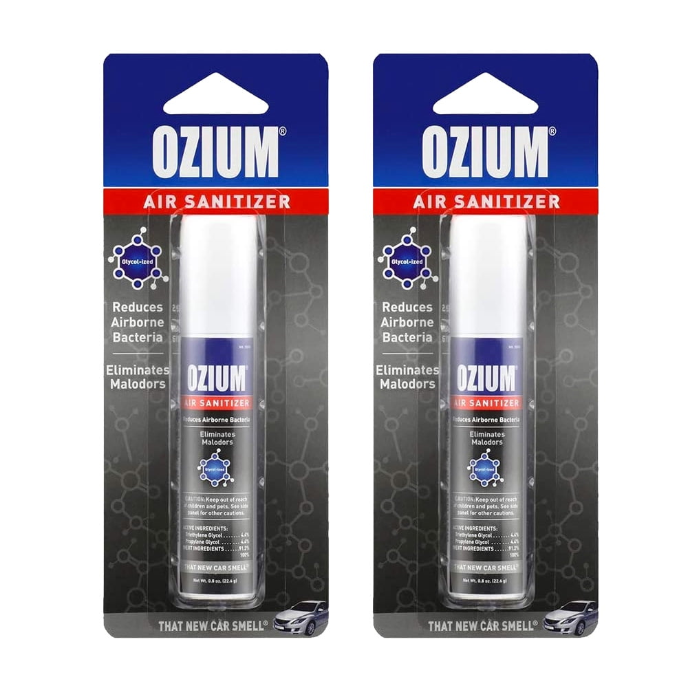 Ozium Air Sanitizer 0.8 oz Spray, That New Car Smell 2PACK Walmart