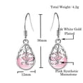 thumbnail image 4 of Emma Manor EM  14k White Gold Plated  Synthetic Pink Moonstone Necklace Earring Women Jewelry Set, 4 of 7