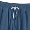thumbnail image 6 of Men Corduroy 2 Piece Outfit Set, Collared Button Down Long Sleeve Work Shirt and Drawstring Elastic Waist Wide Leg Pants Casual Loungewear Size 2XL Blue, 6 of 7