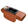 thumbnail image 1 of Multifunctional Car Armrest Cover Cushion, PU Leather, Height Increasing Pad with Cup Holder, Tissue Box Storage, Universal Fit, 1 of 7