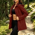 thumbnail image 4 of Cmfcve Women's Rain Jacket Lightweight Outdoor Travel Hooded Waterproof Windbreaker Mid-Length Hiking Raincoat, 4 of 9