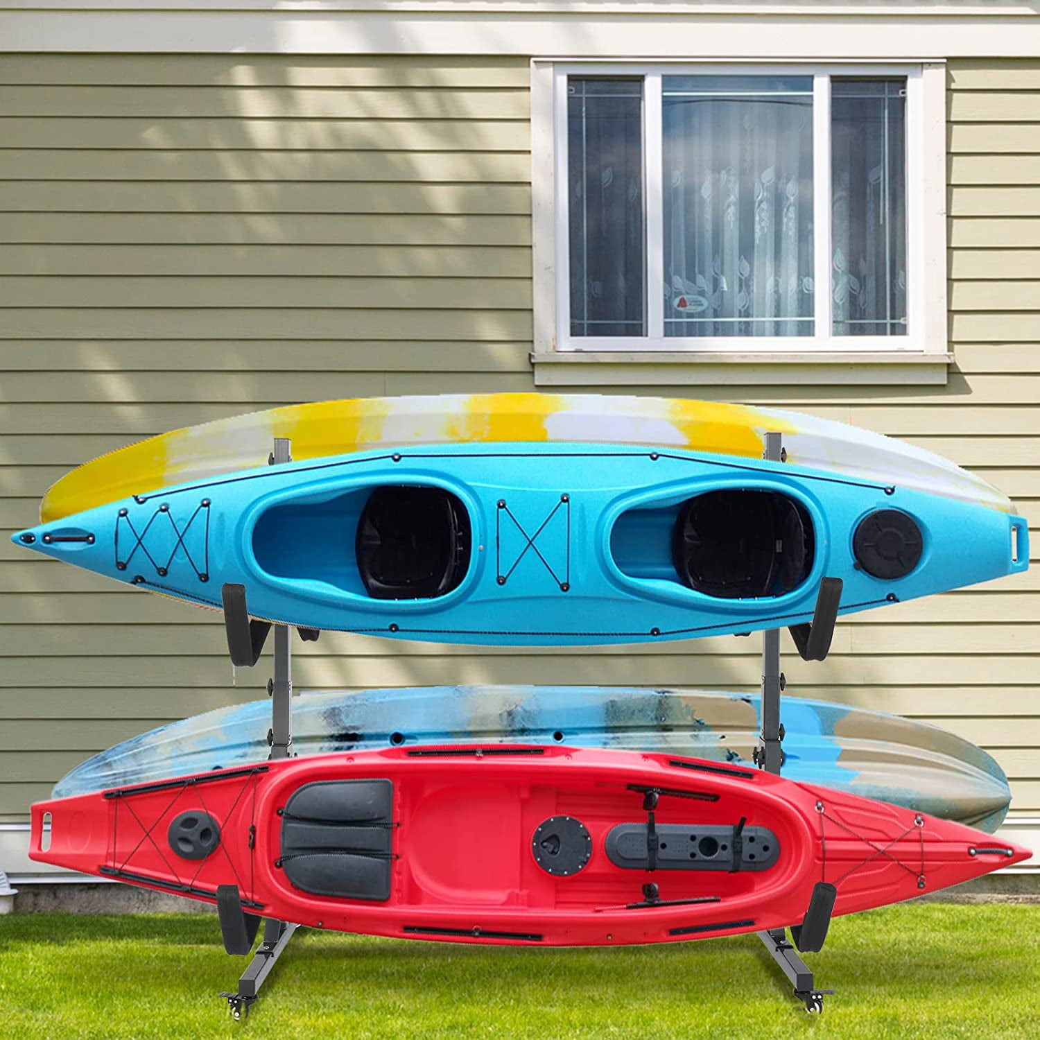 Bonnlo Freestanding Kayak Rack for 4 Kayaks