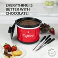 thumbnail image 2 of MyMini 20 oz Chocolate Fondue Dipping Pot, 40-Watts, Nonstick Ceramic, Red, 2 of 10