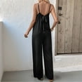 thumbnail image 5 of Women Summer Casual Sleeveless Spaghetti Strap Boho Wide Leg Jumpsuits Rompers Dressy 2025 Black S, 5 of 9