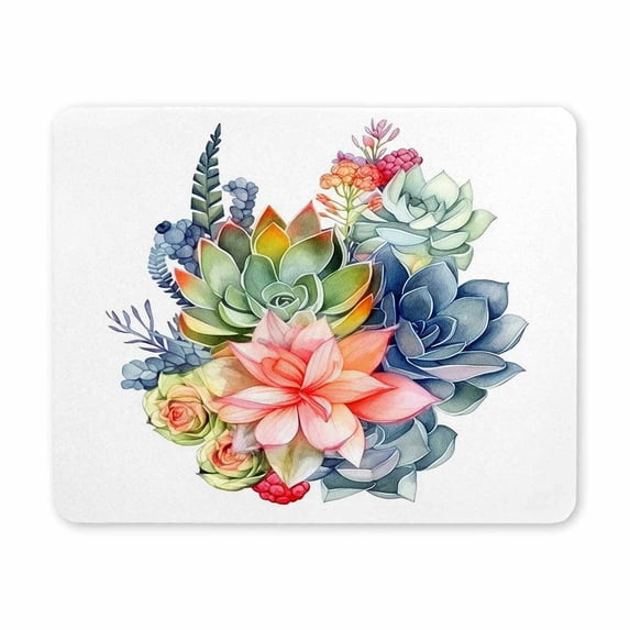 Gaming Mouse Pad Floral, Large Flowers Mouse Pads for Desk, Non-Slip Rubber Base Mousepad, Keyboard Mouse Mat, Desk Pad with Stitched Edges