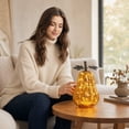 thumbnail image 6 of Halloween Decorations Glass Pumpkin Light, Handcrafted Glass LED Pumpkin Night Light, 5.51x9.84in Warm Glow Tabletop Centerpiece for Fall Harvest Thanksgiving & Halloween Home Mantel Shelf Decoration, 6 of 7