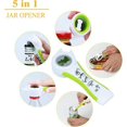 thumbnail image 3 of Manual Can Opener, 5 in 1 Multifunctional Jar Opener Multi Kitchen Tool Bottle Opener, Easy Jar Opener Suitable for Low Hand, Arthritis, Elderly, Women(Green), 3 of 5