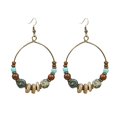 thumbnail image 2 of Naierhg Bohemian Big Circle Wooden Beads Hook Earrings Women Ethnic Faux Turquoise Jewelry 1#, 2 of 8