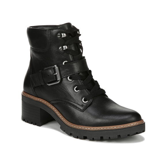 Naturalizer Womens Tia Leather Buckle Lace-Up Boot