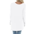 thumbnail image 2 of Langwyqu Spring Fall Women Long Sleeve Crewneck Casual Shirt Tops, 2 of 5