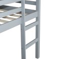 thumbnail image 5 of Solid Wood Twin Loft Bed Frame with Storage Space and High guardrail, Platform Bed Frame with Ladder and Strengthened Slats, Low Height Design, No Box Spring Needed, Grey, 5 of 8