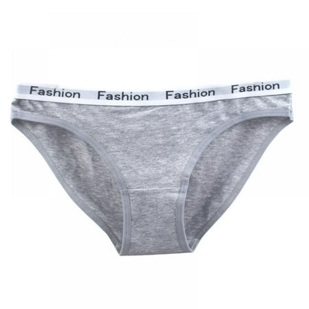 

Wuffmeow M-2XL Plus Size Underwear Panties Women Cotton Briefs Ladies Seamless Low Waist Panties Letters Print Waist Briefs