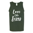 thumbnail image 2 of Wild Bobby Love Like Jesus Inspirational/Christian Men Graphic Tank Top, Forest Green, Large, 2 of 5