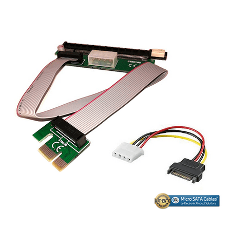 Express Extension - PCI Express Extension Cable 1x to 16x with Powered Riser -12 Inches