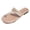 Pink, variant on Womens Pearl Flat Dress Flip Flops Delicate Elegant Leather Low Heels T Strap Slip on Slides Comfortable Dressy Sandals for Bride Wedding Summer Green Size 8