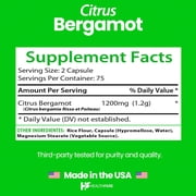 HealthFare Citrus Bergamot 1200mg | 150 Capsules | Non-GMO, Gluten-Free, Vegan | Made in the USA