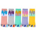 thumbnail image 4 of Calcetines de punta para mujer y niña, calcetines de algodón con cinco dedos, calcetines coloridos y bonitos, calcetines deportivos para correr, calcetines con separación de dedos, 5 pares, 4 of 5