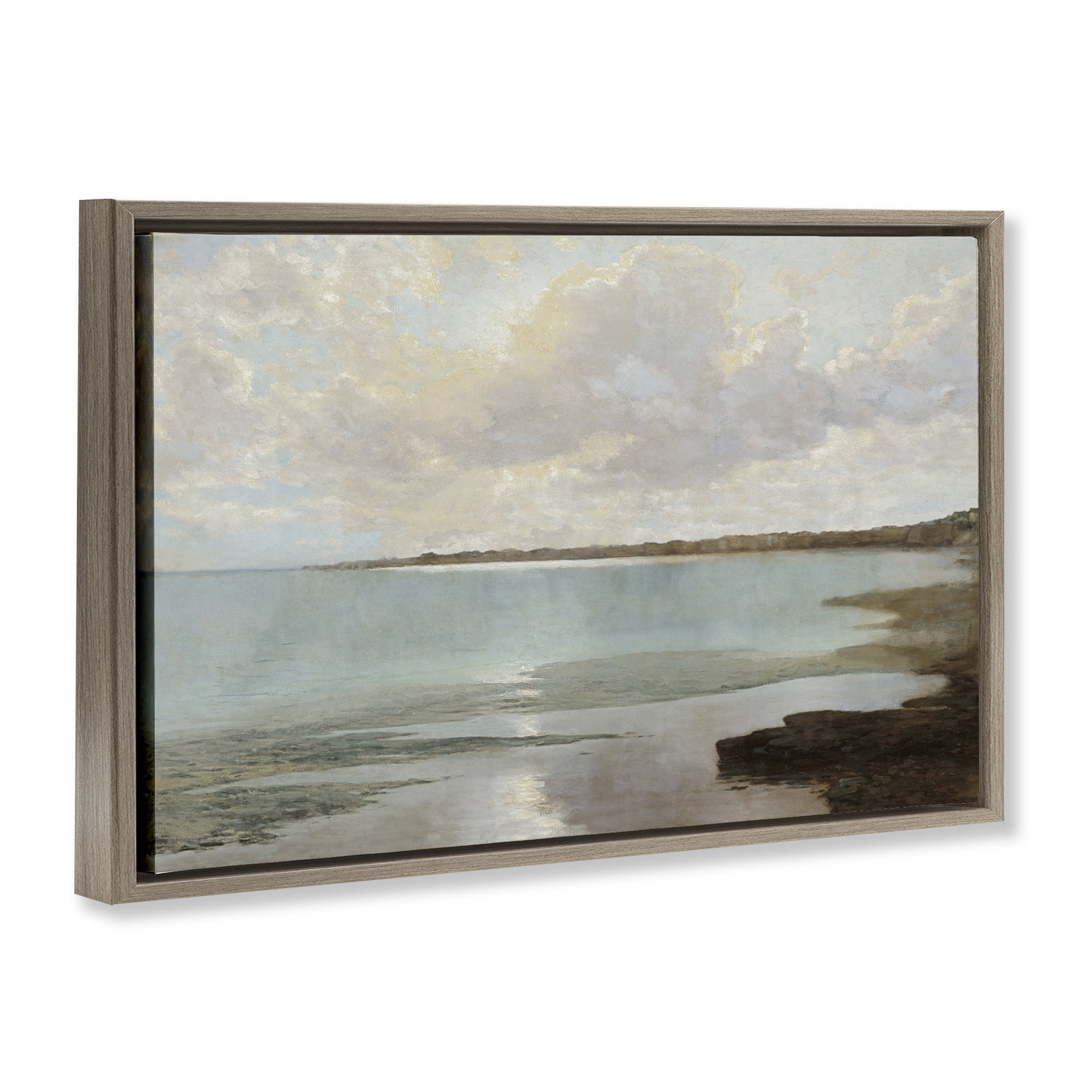 Stupell Industries At The Shore Horizon Brown Framed Floater Canvas Wall Art, design by Christy McKee