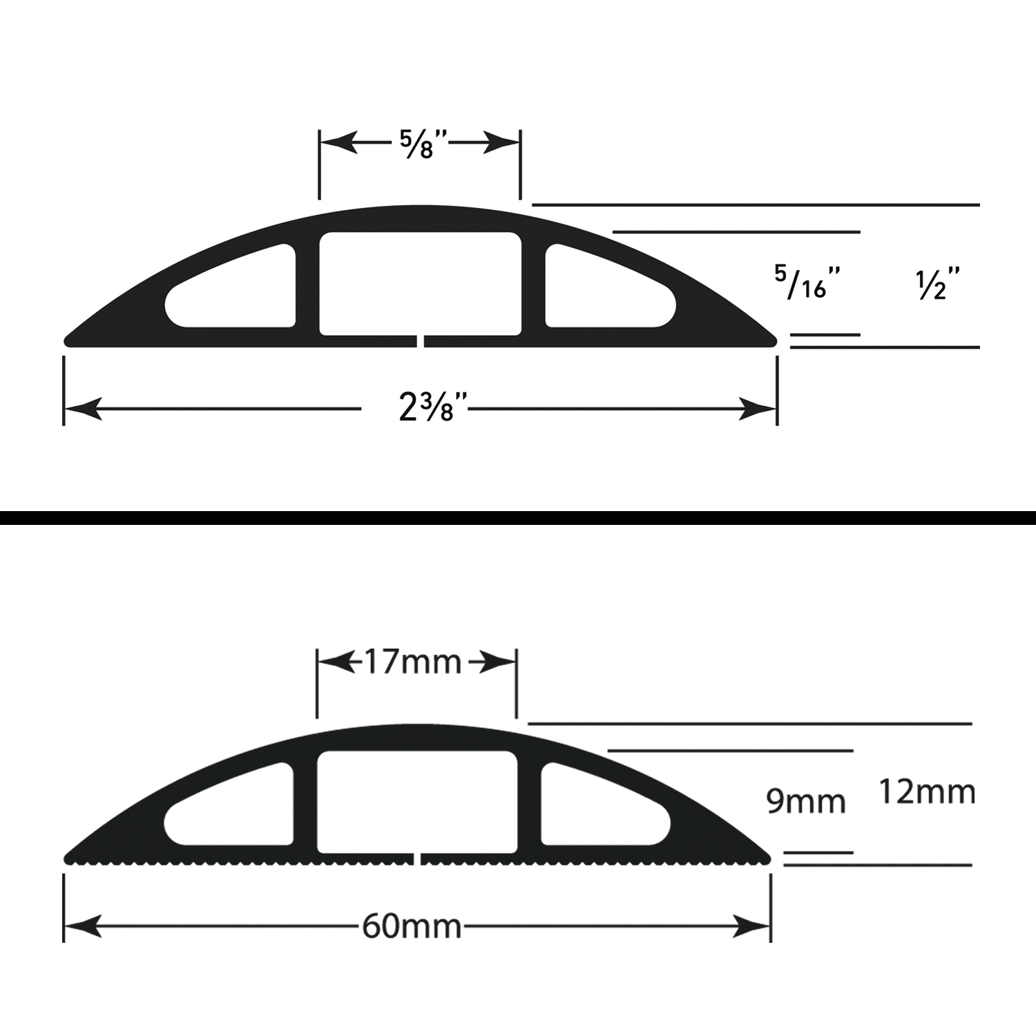 D-Line Floor Cable Cover 6ft Black photo 4