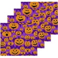 thumbnail image 2 of SKYSONIC Halloween Pumpkin Cotton Washcloths Set of 2, Highly Absorbent Soft Fingertip Towel for Bathroom, Gym, Hotel and Spa, 12x12 Inch, 2 of 7