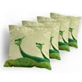 thumbnail image 5 of Ambesonne Dragon Throw Pillow Cover 4 Pack, Tatsu Mythical Animal, 20", Pistachio and Fern Green, 5 of 7