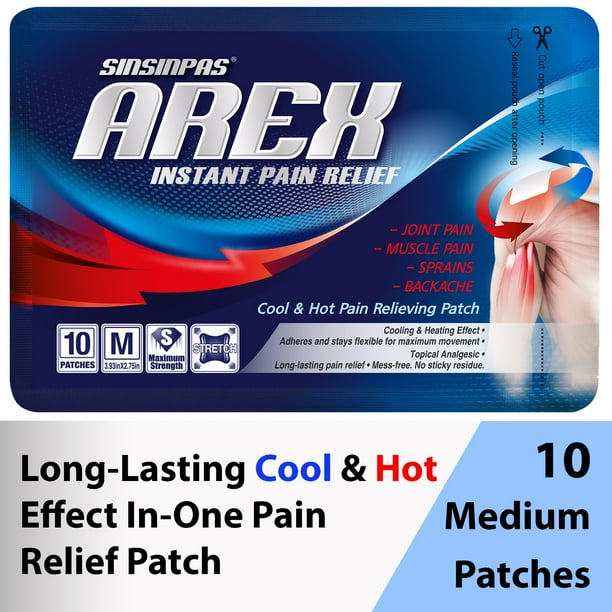 SINSINPAS AREX Cool & Hot Pain Relieving Patch, Medium 1 Pack (10Patches Total)