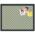 thumbnail image 2 of PinPix 22x17 Custom Cork Bulletin Board  Poster Board Has a Fabric Style Canvas Finish, Framed in Retro Jade Quatrefoil Lattice Design, by ArtToFrames (PinPix-229), 2 of 5