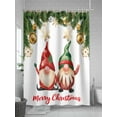 thumbnail image 5 of Christmas Gnomes Long Shower Curtain Set, Waterproof Shower Curtains for Bathroom, Xmas Winter Pine Snowflakes Balls Washable Fabric Cloth Bath Curtain for Bathtub Decoration with Hooks 72x84 Inches, 5 of 6