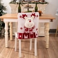 thumbnail image 4 of Christmas Chair Covers, Winter Santa Claus Snowman Elk Chair Back Protector Slipcovers Washable Red White Dining Seat for Home Hotel Kitchen Decor (Elk), 4 of 8
