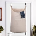 thumbnail image 5 of GORISEN Colector de Ropa sucia, Cesto para la Ropa sucia, Bolsa para Colgar en la Puerta con Ganchos (Beige, 65 litros), 5 of 5
