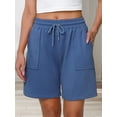 thumbnail image 4 of Women Sweat Shorts Summer Loose Athletic Short Drawstring Waist Lounge Running Shorts with Pockets, 4 of 8