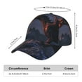 thumbnail image 2 of Honeii Fire Breathing Dragon Twilight Print Hat, Women's Baseball Hat Unisex Fit, Baseball Cap,Adjustable One Size, 2 of 6