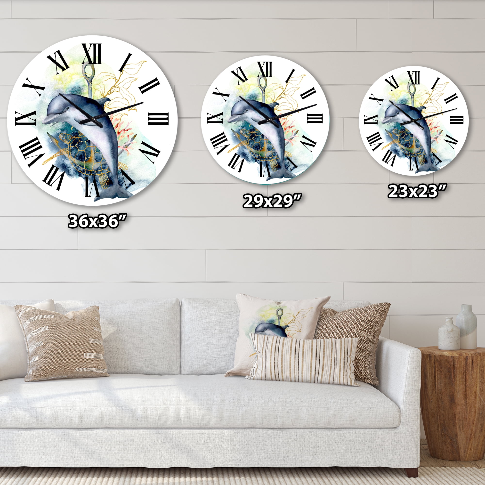 Designart 1 in Quartz Coastal Wall Clock