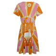 thumbnail image 5 of Two Groovy Dress Summer Street Style Dresses Female Short Sleeve Printed Sundress, 5 of 7
