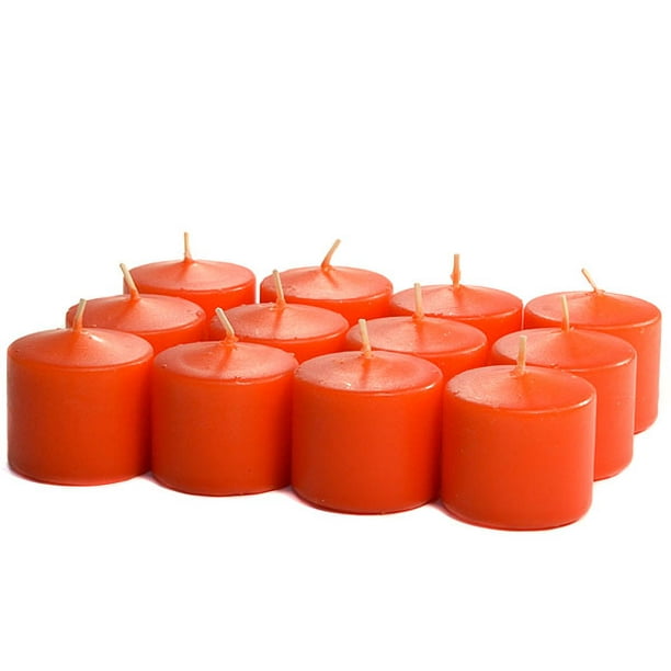 3 Boxes of Unscented Burnt Orange Votives 10 Hour Votive Candles Pack