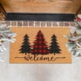 thumbnail image 4 of Alfombra Whaline Christmas de fibra de coco natural, tela escocesa de búfalo, 42 x 74 cm, 4 of 7
