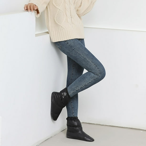 Botas de plumón Botas aisladas impermeables Zapatos de invierno para el hogar Mujeres Hombres Calentador de pies