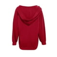 thumbnail image 6 of ATOYSOY Women's Retro Solid Color Pullover Workout Long Sleeve Tees Fall Winter Casual Shirts Fashion Loose Hoodie Tops V Neck Lacing Sweatshirts Outwear Red XL, 6 of 7