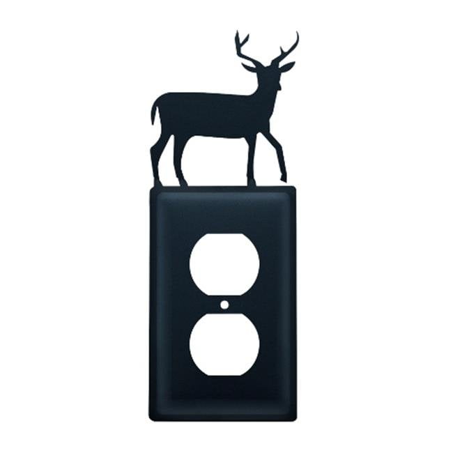 Village Wrought Iron EO-3 Deer Outlet Cover-Black
