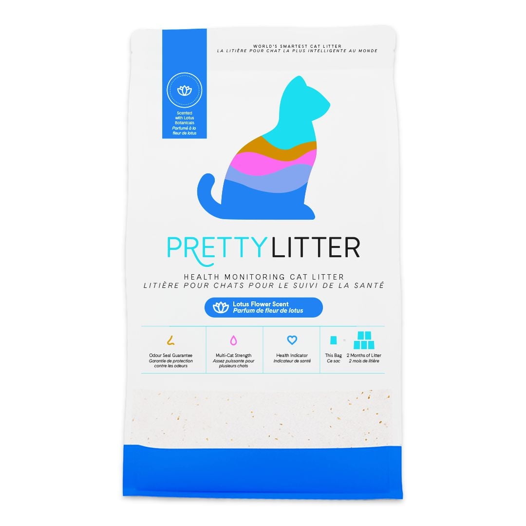 PrettyLitter Litière pour Chat avec Contrôle de Santé, Parfum Fleur de Lotus, 3,6 kg