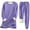 Purple, variant on LYXSSBYX Pj Sets for Woman Women's Solid T-Shirt Long Sleeves Blouse Round Neck Tops Pockets Pants Sets