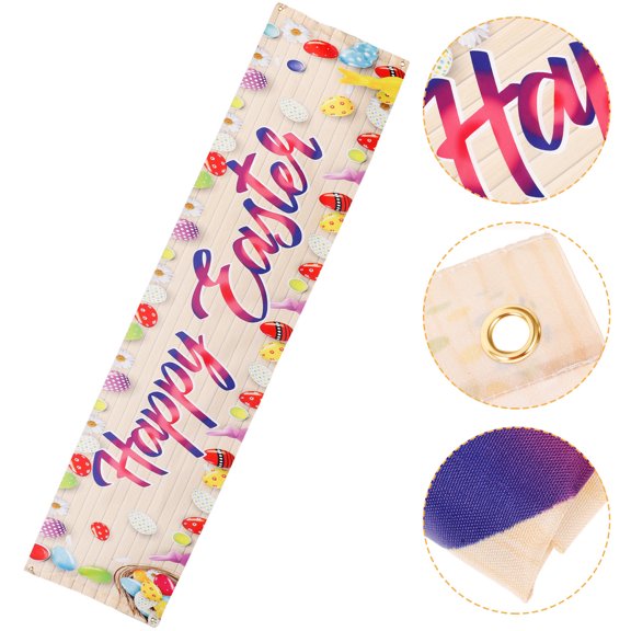 COOPHYA Easter Spring Party Banner, Polyester Decorative Banner for Easter Day, 1 Piece