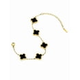 thumbnail image 4 of 2 Pulsera XtellarTrébol Cuatro Acero Inoxidable Regalo Novia Mujer Color Negro con Blanco, 4 of 6