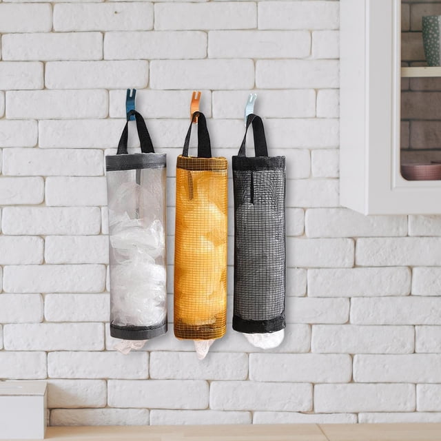 3 soportes para bolsas de cocina, dispensador de almacenamiento de bolsas de comestibles, ahorro de espacio, dispensador de bolsas de almacenamiento BLESIY Bolsas de almacenamiento