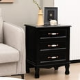 thumbnail image 3 of Gymax 2PCS 3 Drawers Nightstand Wood Sofa End Side Accent Furniture Table Black, 3 of 9